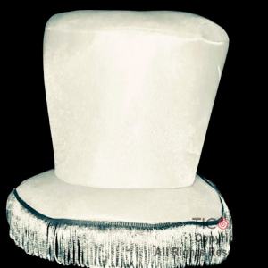 SOMBRERO GALERA BAJA CON FLECOS BLANCO x 1